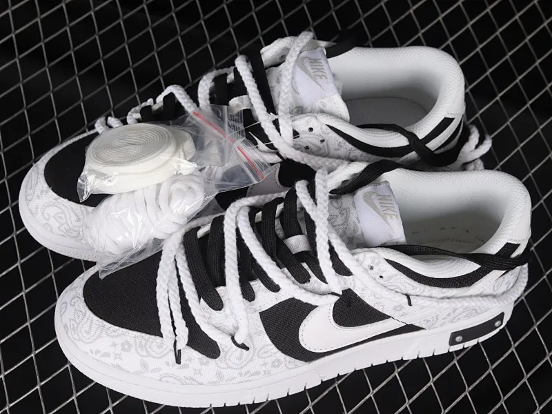 All categories Nk SB Dunk series Nk SB Dunk Low low-top sneakers Nk Dunk Low ESS reverse cashew flower micro industry customized version of deconstructed strap casual sneakers DJ9955-100